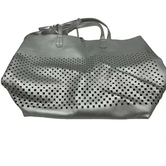 Perforated Silver Bag Tote Lightweight Soft Stores Flat/Compactly (R+F) - Picture 7 of 7